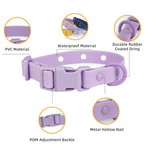 <span class=keywords><strong>Collar</strong></span> de Mascota Moderno y Personalizable DIY de PVC Plástico Impermeable para Perro y Gato, Ajustable, Lavable y de Caucho de Silicona con Dijes - Product Image 3