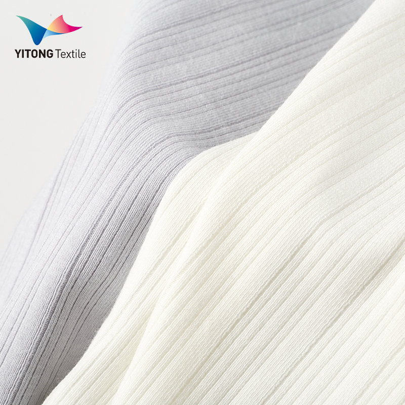Wholesale 300 GSM Rib Knit Fabric 56% Viscose 28% Cotton 9% Wool 7% Spandex Fabric for Thermal Clothing