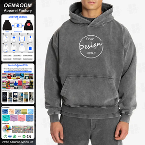 Nouveau sweat à capuche homme automne, élégant, anti-plis, délavé, coupe ample avec épaules tombantes et broderie - Product Image 1