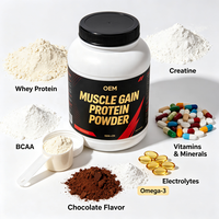 Poudre naturelle riche en glucides sans caféine pour les athlètes, croissance musculaire après l'entraînement, nutrition sportive, complément de prise de masse
