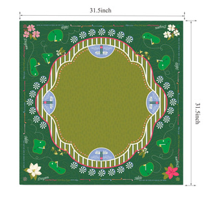 Tapis de Mahjong Vintage Thème Golf, 31,5 pouces, Housse de Table Antidérapante Thème Vert pour Soirées Jeux - Product Image 2