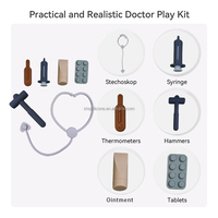 Cadeaux d'anniversaire de noël jouets éducatifs semblant ensemble de rôles nouveau Kit de médecin en silicone imaginatif pour enfants pour bébés et tout-petits