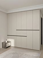 Balom haut de gamme moderne garde-robe Durable mélamine bois MDF porte élégant coffre-fort maison vêtements stockage coins arrondis pliant chambre
