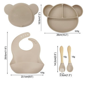 Service de table <span class=keywords><strong>Mickey</strong></span> <span class=keywords><strong>Mouse</strong></span> classique en quatre pièces, anti-chute, anti-brûlure, facile à nettoyer, en gel de silice, <span class=keywords><strong>vaisselle</strong></span> complémentaire pour bébé - Product Image 4