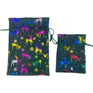 Bolsas de Regalo de Tela con Cordón de Lujo para Navidad, Nuevo Diseño Impreso, Bolsa Promocional - Product Image 3