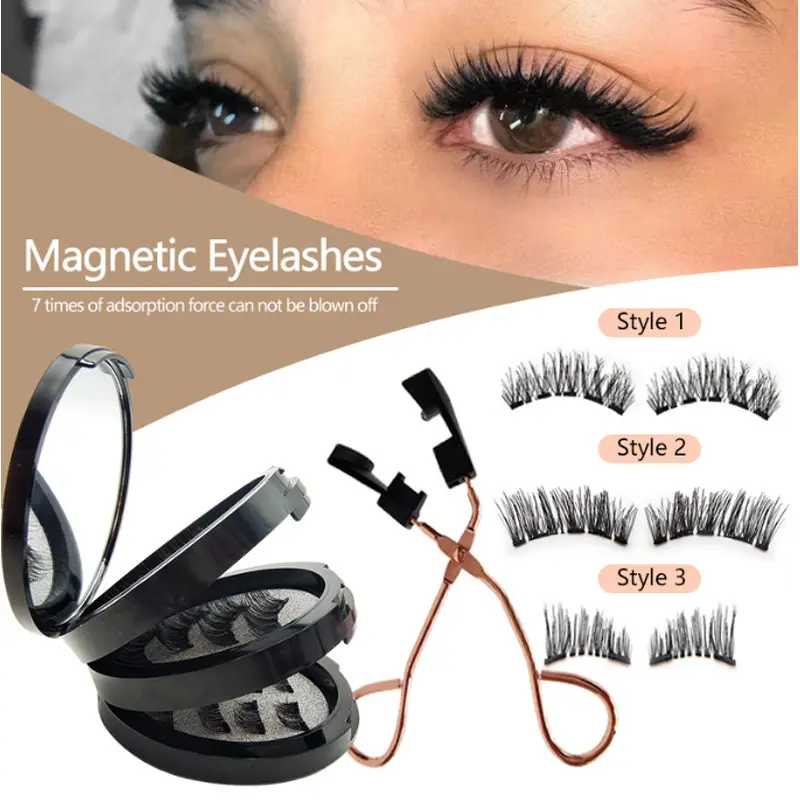 5 magnet false eyelashes 3D mink false eyelashes natural soft magnetic eyelash makeup tool