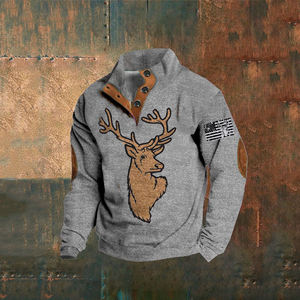 Felpa da <span class=keywords><strong>uomo</strong></span> con stampa fotografica 3D personalizzata alla moda stile americano Bear carar Pullover con colletto rialzato felpa - Product Image 4