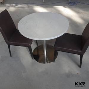 Kkr moderno Mesa de Piedra y silla <span class=keywords><strong>restaurante</strong></span> acrílico superficie sólida mesa de comedor - Product Image 3