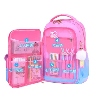 Large capacity Primary school student schoolbag refrigerator layered type breathable load reduction backpack for children