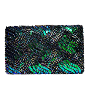 2026 New Arrival Retro <b>Sequin</b> Beaded Clutch Bag Formal Occasion Dinner Party <b>Handbag</b> Chains Wholesale Elegant Evening Polyester - Product Image 1