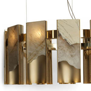 Luxe Marbre Cuivre Unique Or Courbé Lustre Blanc Chaud Nordique Français <span class=keywords><strong>Scandinave</strong></span> pour La Maison <span class=keywords><strong>Salon</strong></span> Salle À Manger Pendentif - Product Image 6