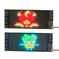APP modul Led fleksibel dapat diprogram, layar lembut Led kontrol aplikasi Android Ios tanda matriks tampilan 16*32 piksel dapat diisi ulang