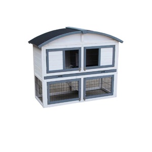Casetta per Conigli in Legno Massiccio, Gabbia da Esterno per Conigli e Porcellini d'India con Tetto Resistente alle Intemperie, Cuccia per Piccoli Animali da Giardino - Product Image 3