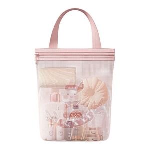 Portable Mesh <b>Toiletry</b> Bag Large Capacity Travel <b>Storage</b> Bag Rectangle Blue Pink With Handle For Trip - Product Image 3