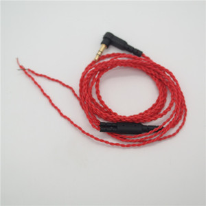 Cable trenzado para auriculares MP3 de 120 cm, conector en ángulo de 3.5 mm, cable de audio de cobre trenzado rojo para productos semiterminados DIY - Product Image 5