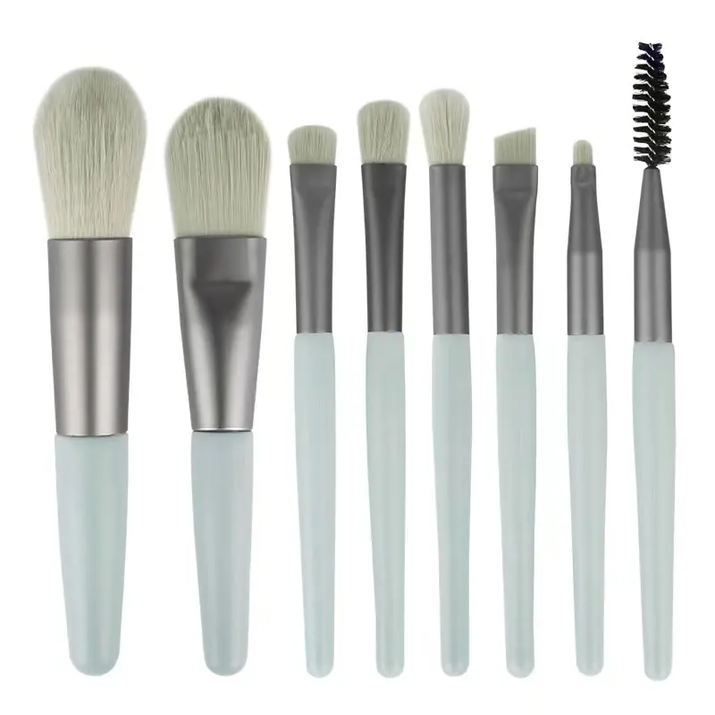 Hoogwaardige Nieuwe 8 Stuks Mini Make-Up Borstel Set Draagbare Matte Zachte Wollen Oogschaduw Borstel Schoonheid Kit Wimper Poeder Borstels