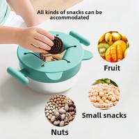 Boîte à collation transfrontalière avec couvercle en silicone anti-déversement, boîte à collation pour tout-petits, tasse à collation pour bébé en acier inoxydable détachable, mignonne