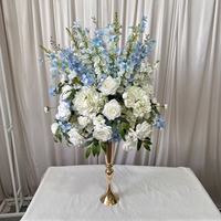 Bola Bunga Buatan Tangan Sutra Biru Putih Romantis 50cm Harga Pabrik IFG untuk Dekorasi Pernikahan, Hari Ibu, Natal