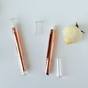 Tube de stylo cosmétique rotatif double face vide pour emballage de correcteur et de stick de contour, rechargeable avec pinceau et éponge - Product Image 3