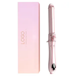 2 in 1 curling wand & titanium flat iron hair auto rotating electric hair curler stick fast style