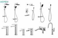 Système de douche et bain commercial sans plomb, fabriqué en usine OEM, avec bec verseur, ensemble de douche pluie mural et robinet de baignoire en acier inoxydable