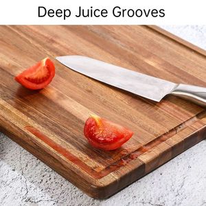 Acacia <b>Wood</b> Cutting Board Square 45.7x30.4x2cm Kitchen Chopping <b>Block</b> For Fruits Vegetables - Product Image 4