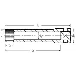 STAHLWILLE - 01021008 1/4'' Long <b>spline</b> drive metric <b>sockets</b> - EAN 4018754109135 HAND <b>SOCKETS</b> 1/4" - Product Image 2