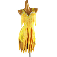 Robe de danse latine avancée Costume de performance jupe à franges danse de salon robe de compétition standard Floral personnalisé