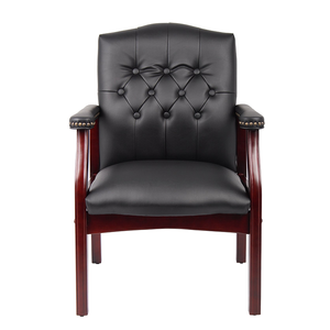 Fauteuil d'appoint en cuir OE HOME pour salon avec accoudoirs rembourrés, dossier mi-haut ergonomique, design moderne et transitoire - Product Image 5