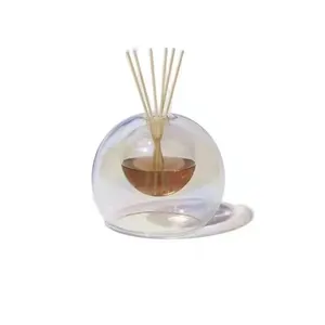 Home Decorative Hand Blown Double Layer Clear Borosilicate Glass Ball Aroma Essential Oil diffuser Bottle