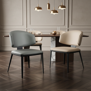 Silla <span class=keywords><strong>de</strong></span> Comedor Moderna <span class=keywords><strong>de</strong></span> Cuero Blanco, Diseño Ecológico, Patas <span class=keywords><strong>de</strong></span> Metal, para Hogar, Hotel, Restaurante, Villa, Oficina, <span class=keywords><strong>Bodega</strong></span>, Parque - Product Image 4
