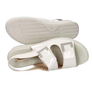 Sandalo con Zeppa Cinzia Soft da Donna, Beige e Oro, Stile Comfort con Plateau - Product Image 5