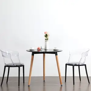 Wholesale Home Furniture Table Manger Ronde MDF Top Black Three Legs 2 Seater Round Small Kitchen Dining Table