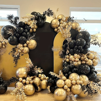 Ballons en latex métalliques noirs et dorés de 10 pouces, lot de 40, qualité hélium, pour décorations de fête d'anniversaire, de remise de diplôme et du Nouvel An