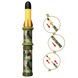 Qs Lage Prijs Kinderen Schieten Spel Speelgoed Militaire Thema Aerodynamische Structuur Terugtrekken Handleiding-Raket-Launcher Speelgoed Voor Kinderen
