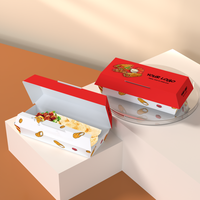 Boîte à sandwich, toast, gâteau, hot-dog en papier kraft brun/blanc de qualité alimentaire pour le petit-déjeuner et le déjeuner