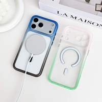 Nouvelle coque de téléphone PC 2026 à blocs de couleur, finition mate, magnétique et protectrice pour iPhone 18 Pro Max, compatible avec la charge sans fil