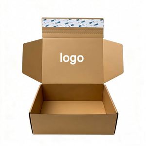 Color Paper Packaging Recyclable Wholesale Biodegradable Clothing <b>Fold</b> Corrugated Kraft Paper Box in Stock Mailer Shipping Boxes - Product Image 2
