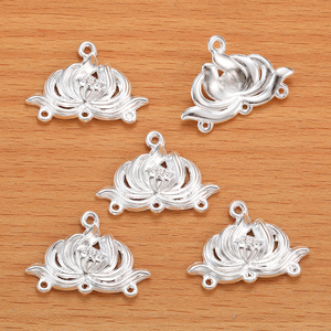 5 couleurs alliage Lotus charme pour Bracelets colliers Linker pendentif bricolage fabrication de bijoux faits à la main 26*18mm <span class=keywords><strong>G123</strong></span> - Product Image 6