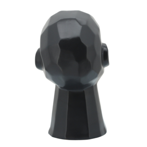 Scultura geometrica a forma di testa con sfera dorata, statua in ceramica per decorazione di casa e ufficio. - Product Image 3