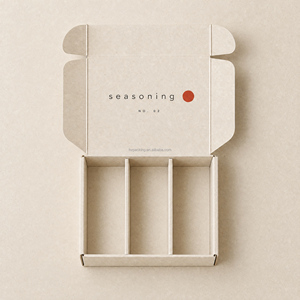 Boîte cadeau personnalisée pour épices avec plateau intérieur pour 3 bouteilles, emballage pour assaisonnements, insert de séparation pour boîte d'expédition, vente en gros - Product Image 4