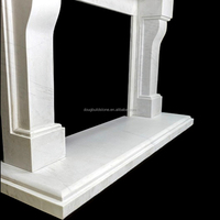 Cheminée en marbre moderne personnalisée en pierre naturelle blanche pour usage intérieur, idéale pour la chaleur et la décoration de la maison - Projet Villa