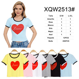 Comodo7 Camiseta de manga corta regular transpirable de algodón liso para mujer, estilo bonito, estampado personalizado, bordado con estampado Floral/Animal - Product Image 3