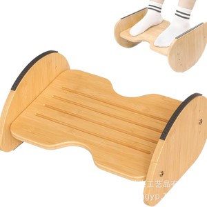 <b>Wooden</b> Footstool Adjustable Ergonomic Rocking Footrest For Home Office Use - Product Image 5