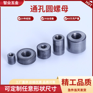 Tuerca cilíndrica extendida de acero al carbono M8x1.25 Grado A Nivel 4.8 para equipos deportivos - Product Image 5