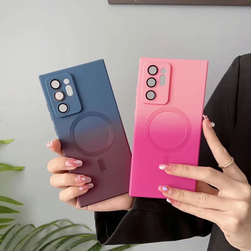 Groothandel Magnetische Gradiënt Kleurveranderende Telefoonhoesjes Voor Samsung S23ultra