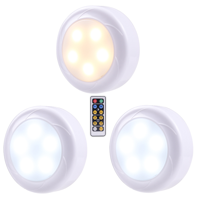 Timer Wireless Kitchen Under Cabinet Lighting, Battery Powered Led Puck Light