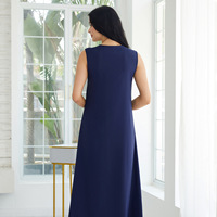 Robe Abaya Ouverte Élégante d'Automne pour Femmes Musulmanes Arabes, Manches Longues, Longueur Cheville, en Polyester, Style Dubaï, Modeste, pour l'Aïd, avec Col Cœur