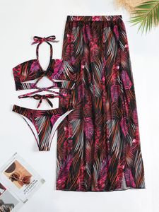 Conjunto <span class=keywords><strong>de</strong></span> <span class=keywords><strong>Bikini</strong></span> <span class=keywords><strong>de</strong></span> Tres Piezas para Mujer con Falda <span class=keywords><strong>de</strong></span> Playa, Traje <span class=keywords><strong>de</strong></span> Baño Estampado Sexy, <span class=keywords><strong>Bikini</strong></span> con Protección Solar Estilo <span class=keywords><strong>Pasarela</strong></span> - Product Image 4