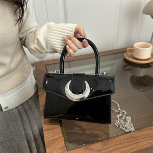 Nuove Borse Tote Classiche alla Moda per <span class=keywords><strong>Donna</strong></span>, <span class=keywords><strong>Stile</strong></span> Minimalista con Decorazione Luna in Metallo, Realizzate in PU - Product Image 2